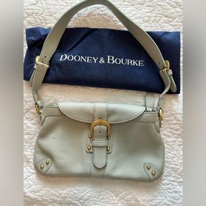 Dooney & Bourne Medium Slim flap purse. Powder blue pebbled leather